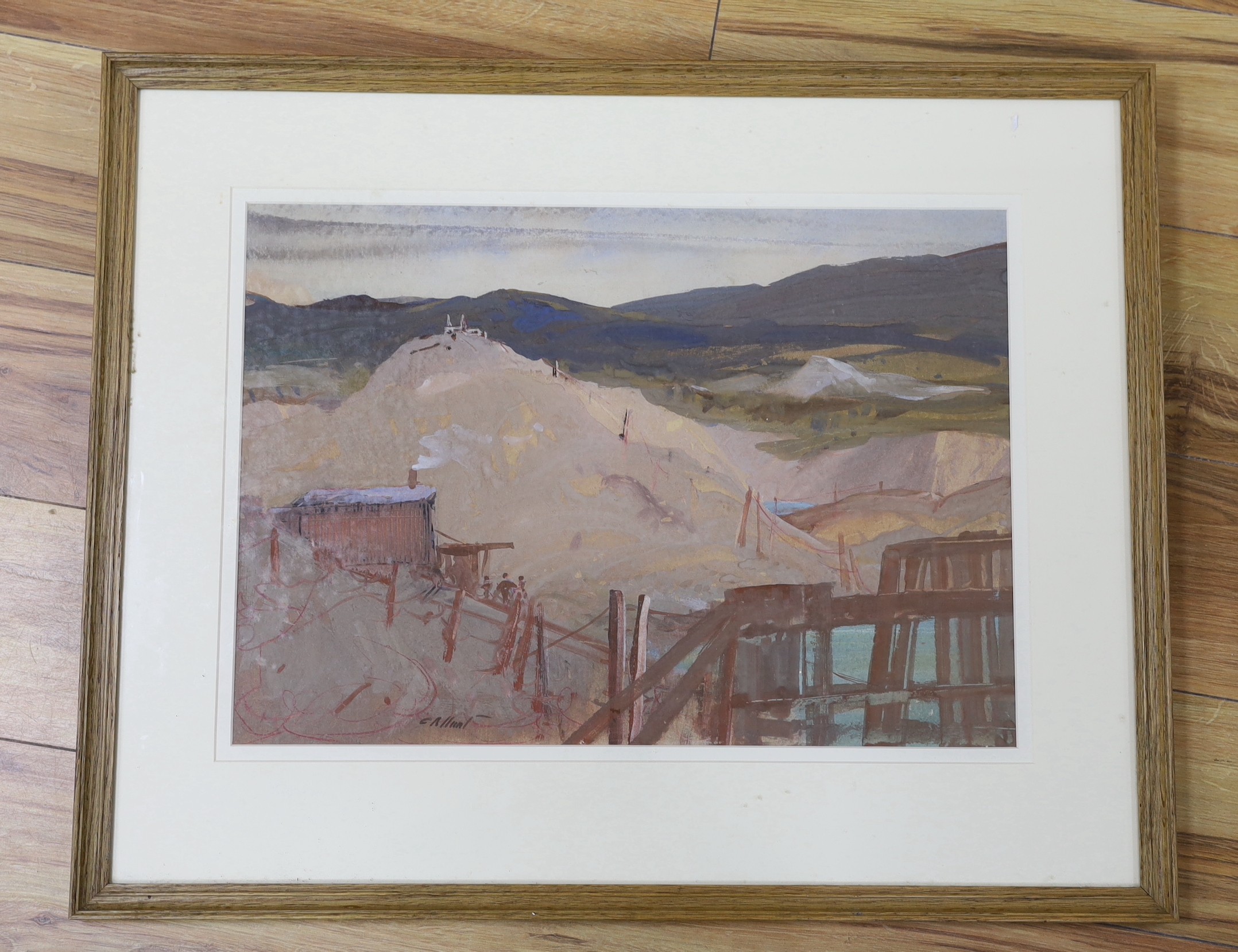 Cecil Arthur Hunt (1873-1965), watercolour, 'A Quarry', signed, with Fine Art Society label verso, 36 x 51cm